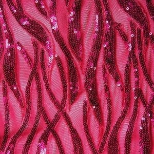 Fuchsia Sequin Mesh Fabric - SOLID STONE FABRICS