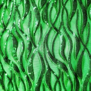 Kelly Green Sequin Mesh Fabric