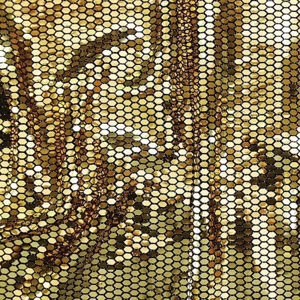 Gold Honeycomb Sequin Fabric