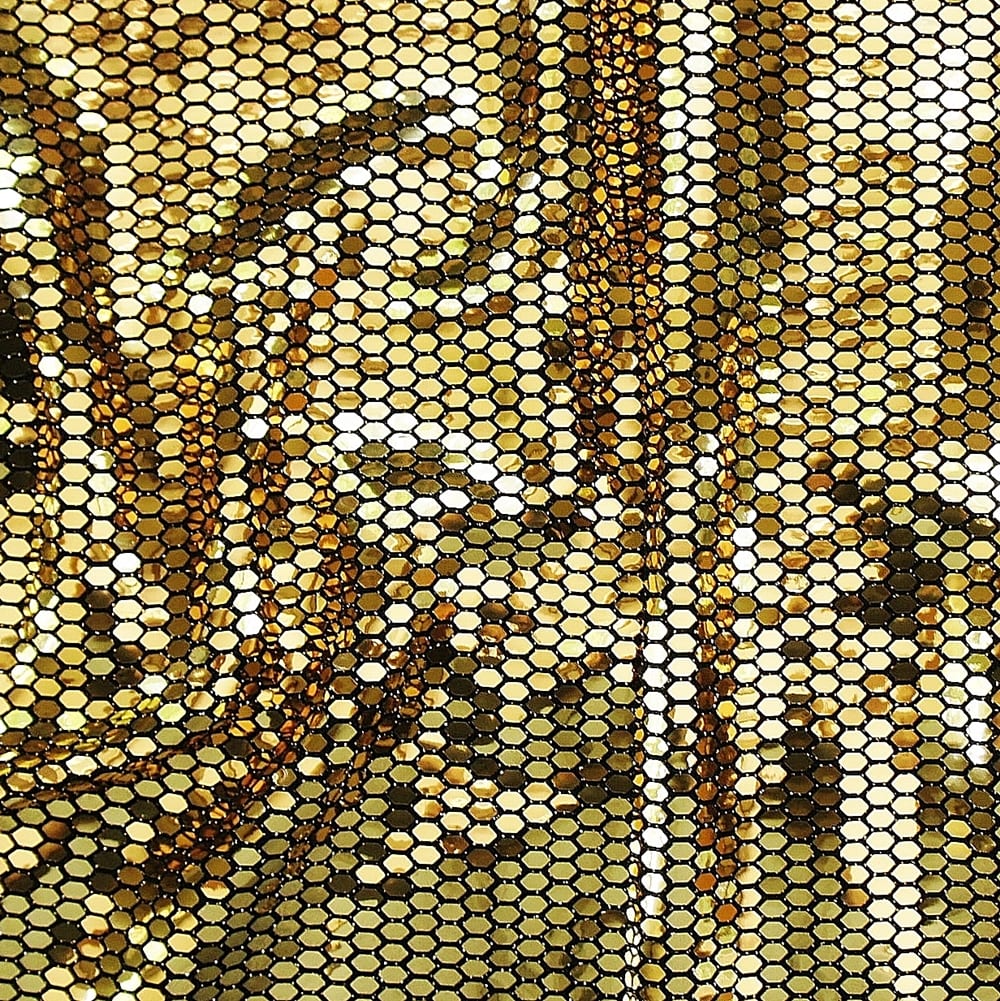 $10.95 / Yard - $13.45 / Yard Gold Honeycomb Sequin Fabric From King Tut to...