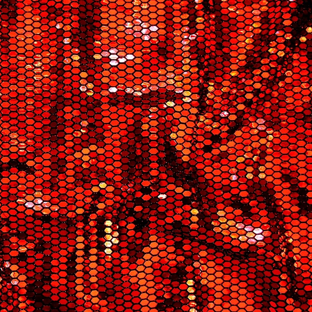Armor Honeycomb Sequin - Red/Black