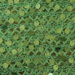 Green Cabaret Mesh Fabric With Sequins