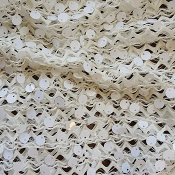 White Large Gauge Sequin Mesh Fabric