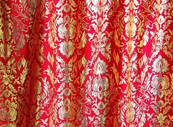 Red Baroque Fabric by the Yard. Solid Stone Fabrics, Inc. - Online Fabric Shop