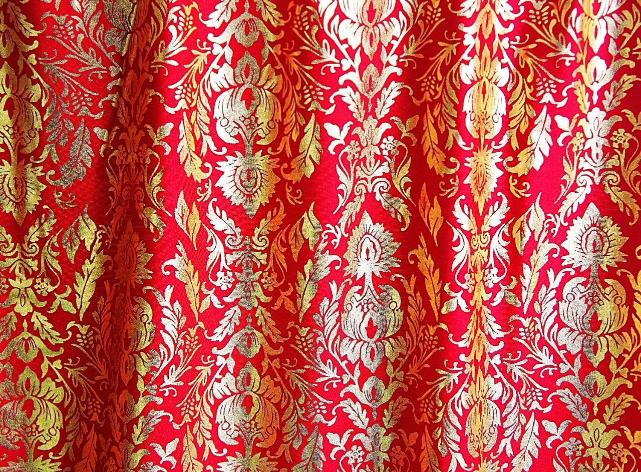 Red Baroque Fabric by the Yard. Solid Stone Fabrics, Inc. - Online Fabric Shop