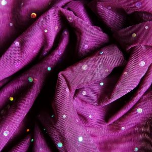 Purple Sequin Dot Mesh Fabric - SOLID STONE FABRICS, INC.