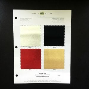 Metallic Lame Fabric Swatches / Color Card features full size "feeler" fabric swatches and all available fabric colors on one card for your convenience. Designed to fit inside a three ring binder for easy reference!