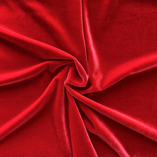 Solid Cherry Red Velvet Fabric - Red Velvet By The Yard - Solid Stone Fabrics, Inc.