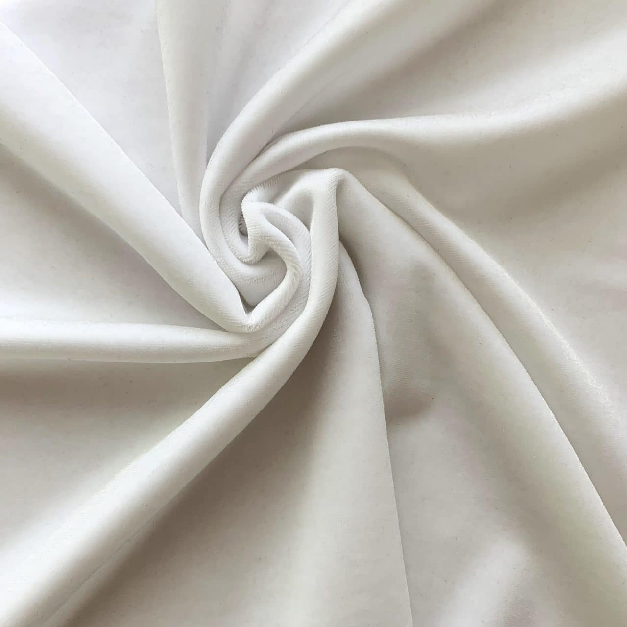 Solid White Velvet Fabric - White Stretch Velvet By The Yard - Solid Stone Fabrics, Inc.