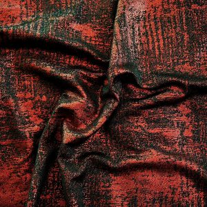 Red Metallic Knit fabric swatches features 4 way stretch polyester spandex knit mixed with colored foil for lots of textural interest.