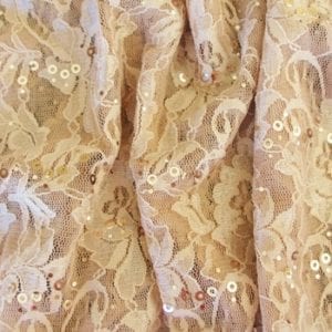 Nude Lace Fabric with Sequins