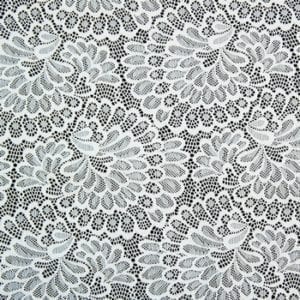 White Stretch Floral Lace Fabric