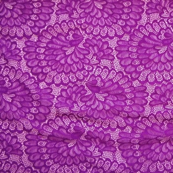 Plum Stretch Floral Lace Fabric