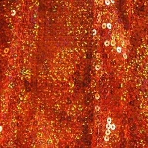 Orange Sequin Stretch Fabric