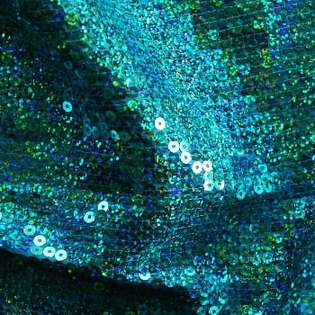 Turquoise Sequin Stretch Fabric