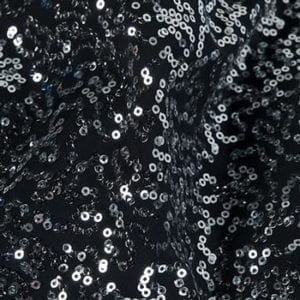 GaGa Silver Black 3mm Swirl Sequin Fabric