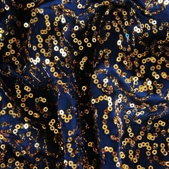 GaGa Black Gold 3mm Swirl Sequin Fabric