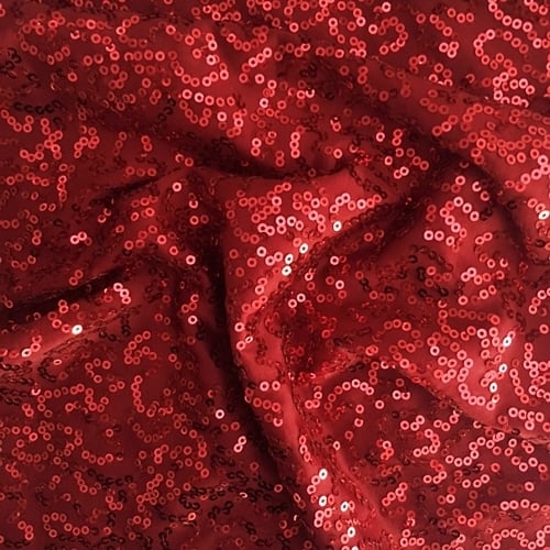 Red 3mm Swirl Sequin Fabric