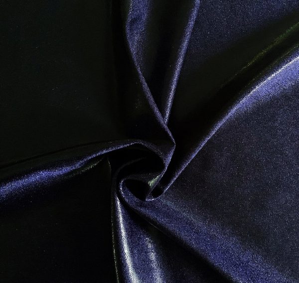 Black Navy Metallic Fabric is perfect for dance, cheer, bows, gymnastics, figure skating, costume, cosplay, apparel and more.