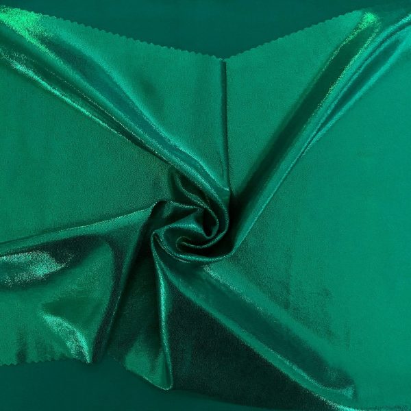 Metallic Sheen - Kelly Green - Solid Stone Fabrics, Inc. - Stretch Metallic Fabric By The Yard