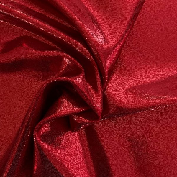 Red Metallic Spandex Fabric is perfect for dance, cheer, bows, gymnastics, figure skating, costume, cosplay, apparel and more. - Solid Stone Fabrics, Inc. - Fabric By The Yard