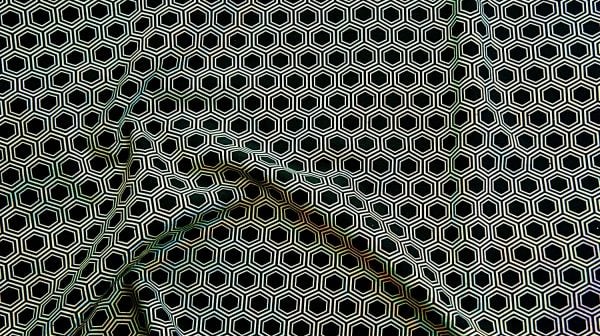 Black Honeycomb Hologram Fabric By The Yard - Solid Stone Fabrics, Inc.