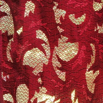 Red Wide Width Lace Fabric