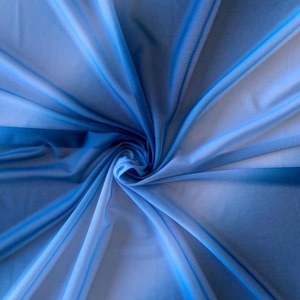 Royal Blue Polyester Stretch Ombre Mesh Fabric