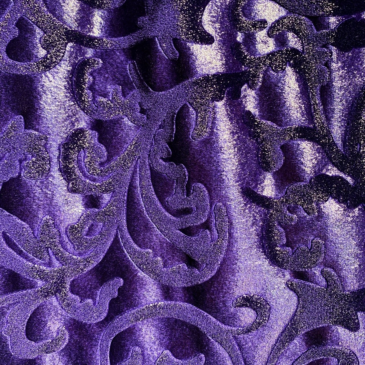 Stretch Lace in Metallic Plum - All About Fabrics