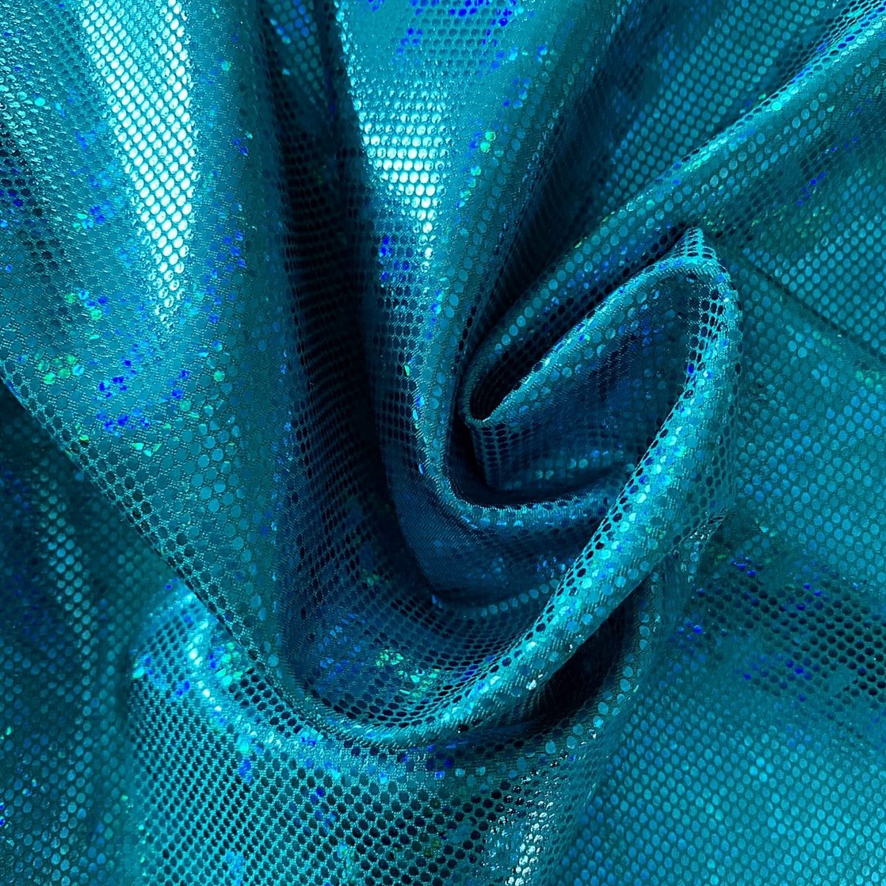 Teal Shattered Glass Fabric
