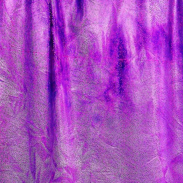 Spectacular - Purple Glitter Tie Dye features tie dye stretch fabric topped with silver foil glitter for brilliant sparkle and shine. 