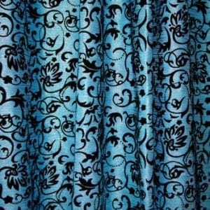 Turquoise Flocked Slinky Fabric