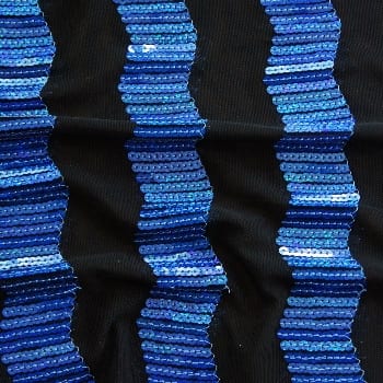 Blue Sequin Mesh Fabric
