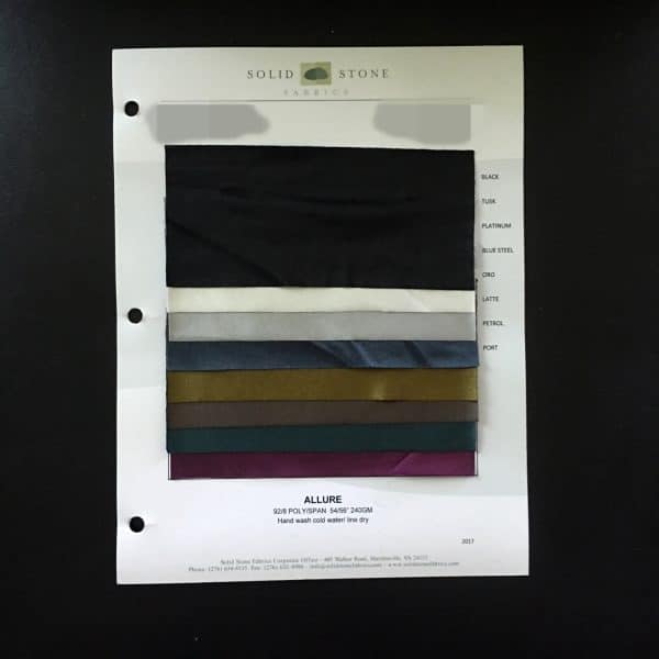 ALLURE POLISHED JERSEY FABRIC SWATCHES