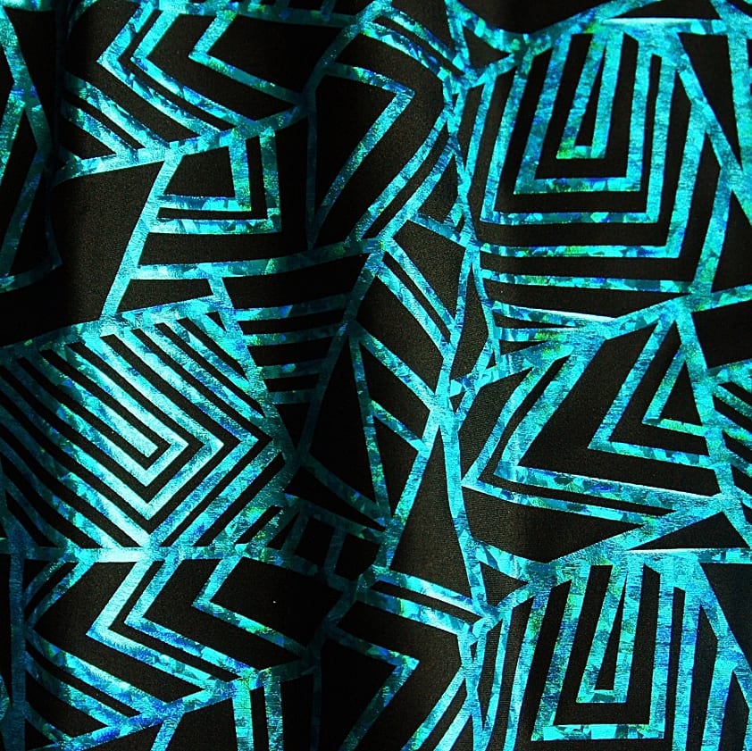 Geometric Broken Glass Fabric - Turquoise