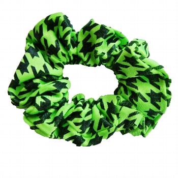 Lime Green Houndstooth Scrunchie