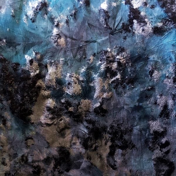 Blue Distressed Foil Fabric By The Yard - Solid Stone Fabrics, Inc. - Online Fabric Store