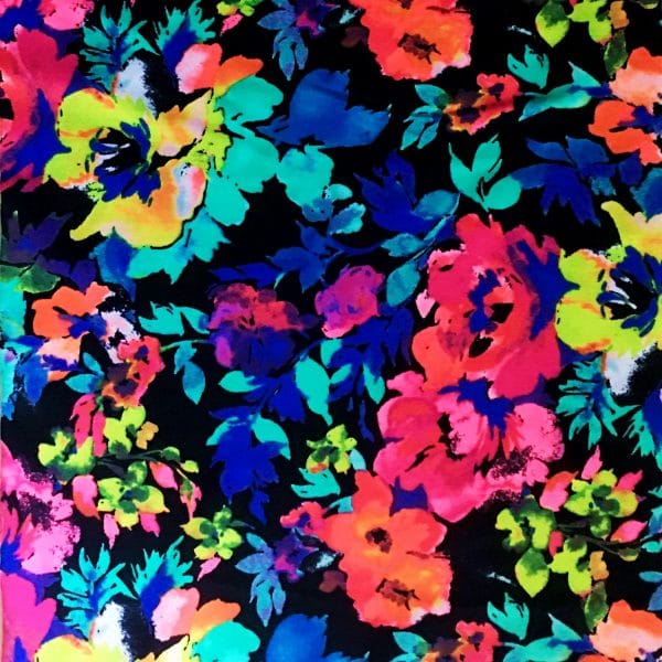 Floral Print Stretch Fabric for Swim
