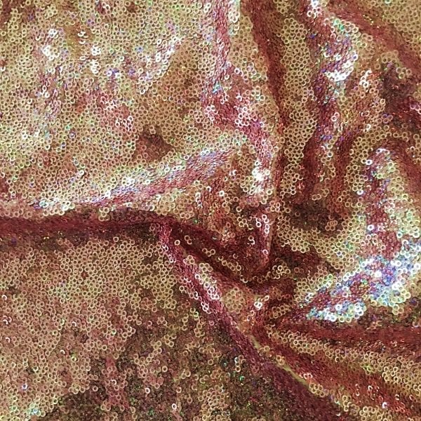 Rose Gold Hologram Sequin Fabric