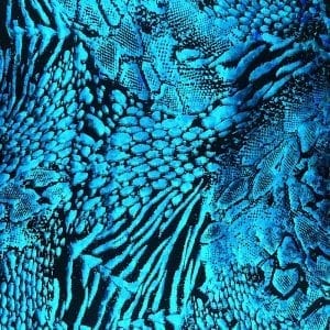 Turquoise Hologram Animal Print Fabric