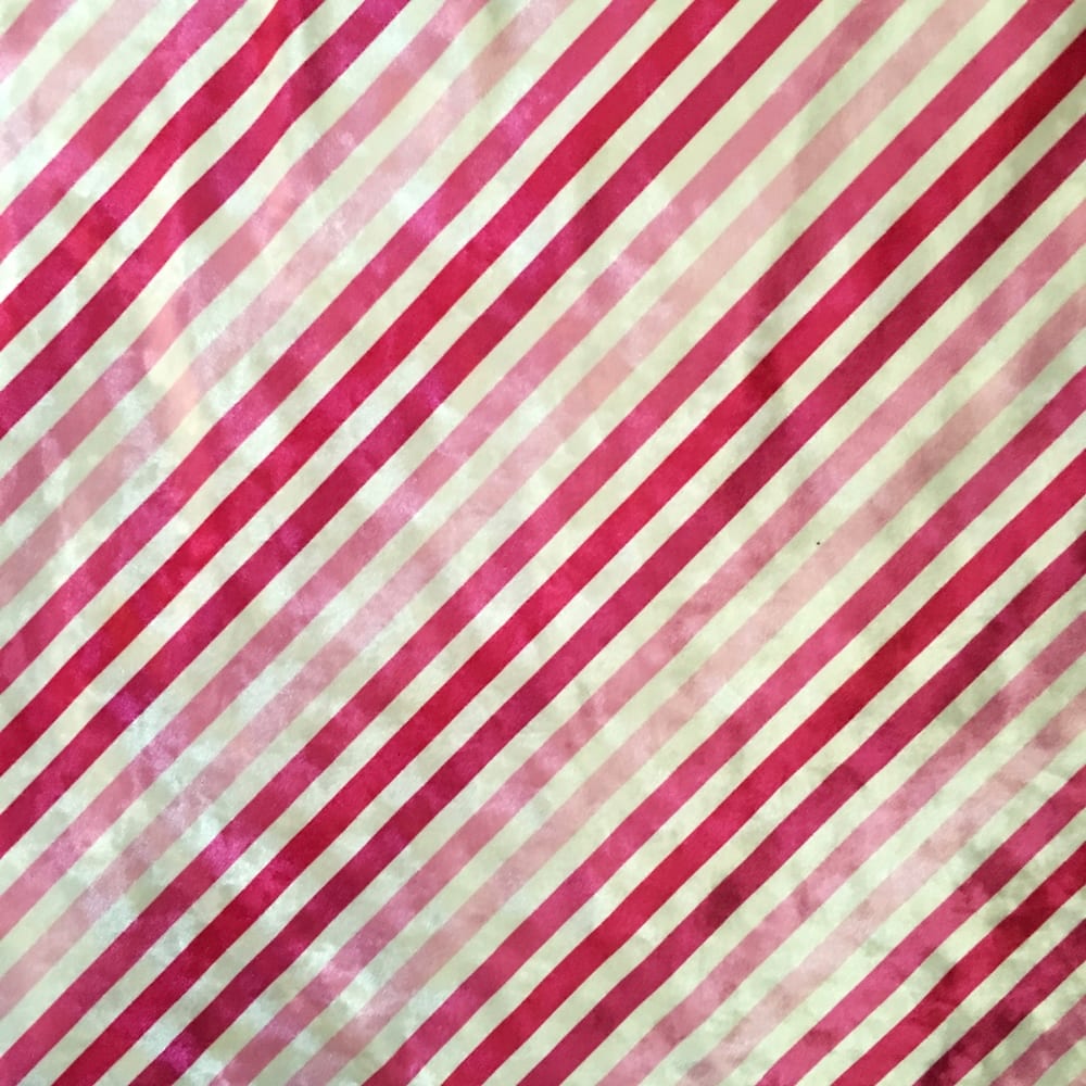 Pink Striped Fabric Print on Crushed Velvet