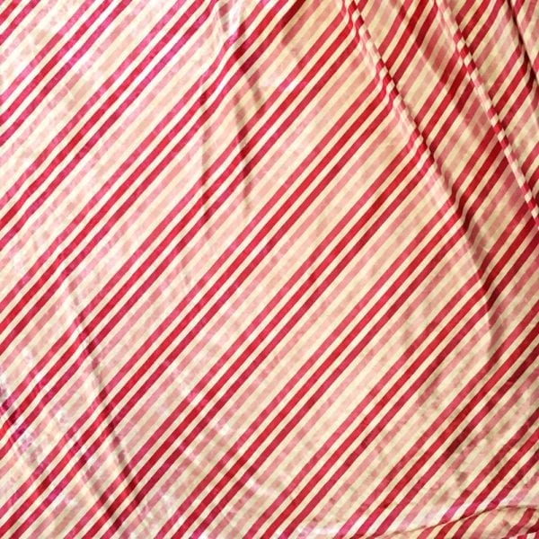 Pink Stripe Fabric Print on Crushed Velvet