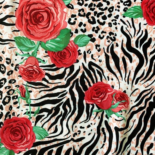 FLORAL ANIMAL PRINT FABRIC BY THE YARD