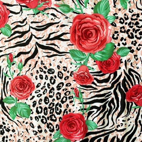 FLORAL ANIMAL PRINT FABRIC BY THE YARD