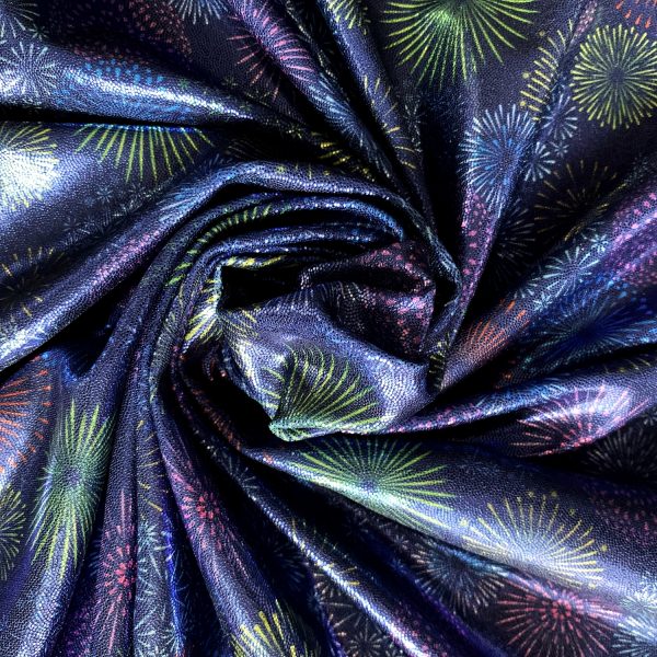 FIREWORKS PRINTED STRETCH FABRIC BY THE YARD - SOLID STONE FABRICS, INC. - STOCK FABRICS AND CUSTOM FABRIC PRINTING SINCE 2003