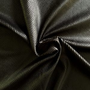 Matte Black Snakeskin Velvet Fabric