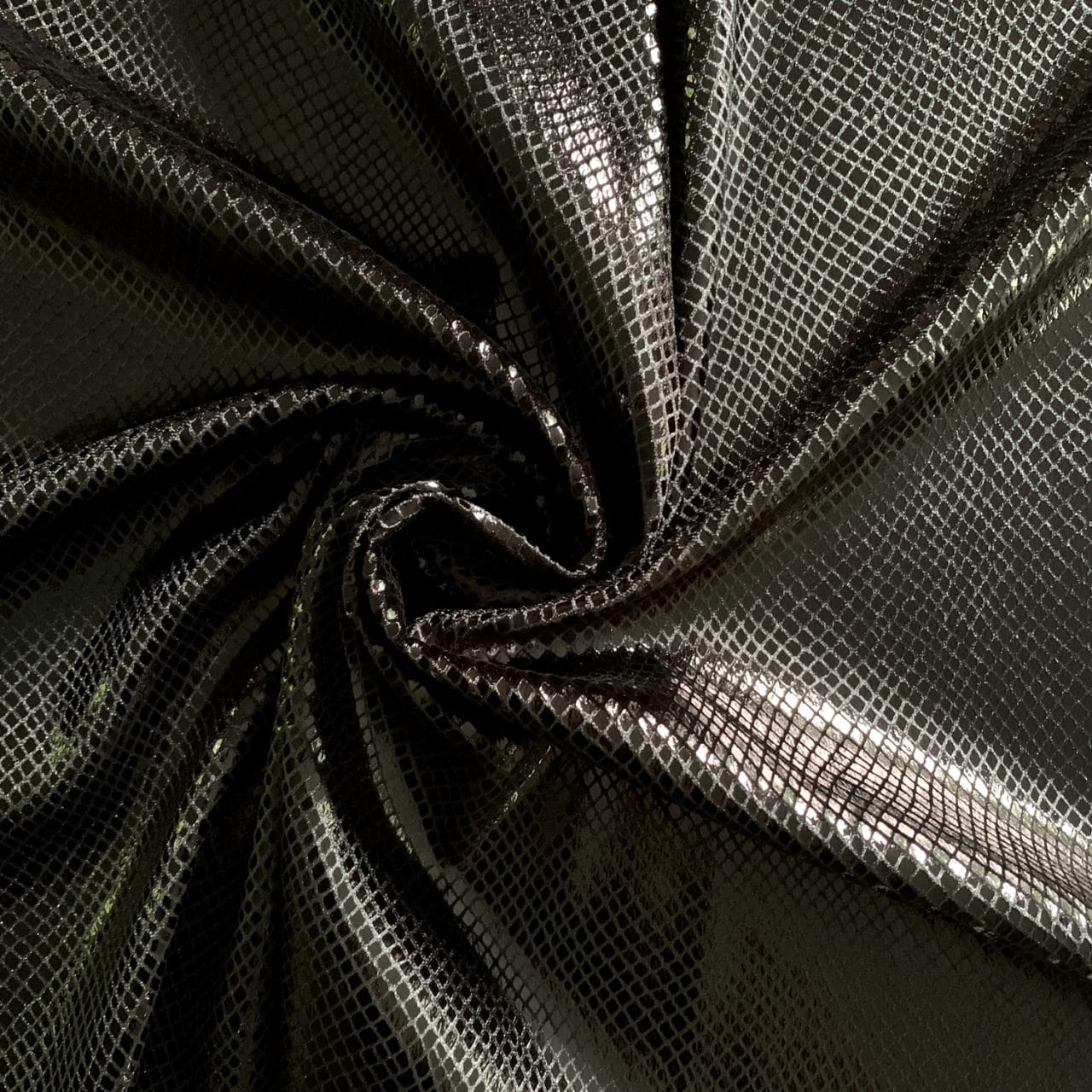 Black Snakeskin Velvet Fabric