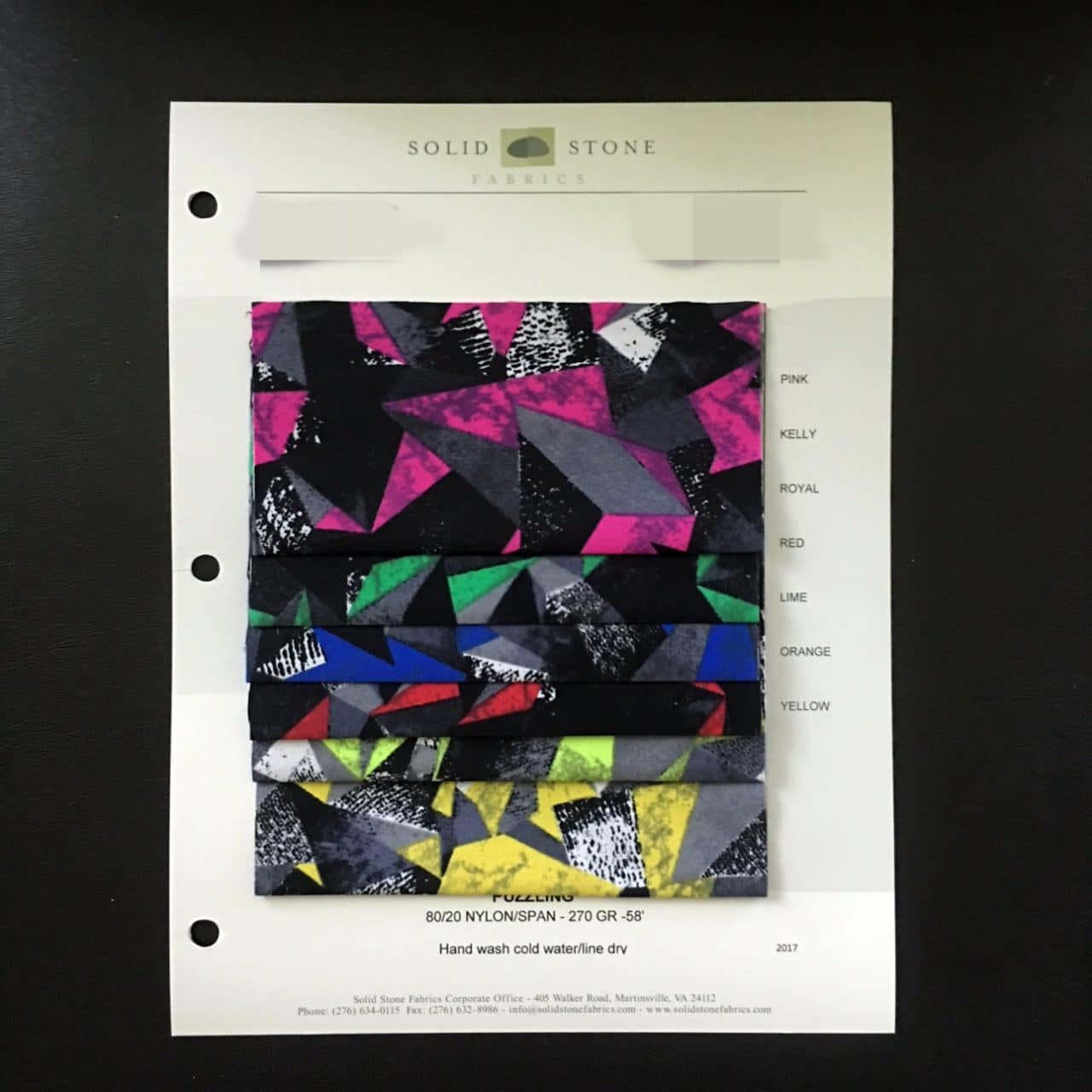 Triangle Print Fabric Swatches