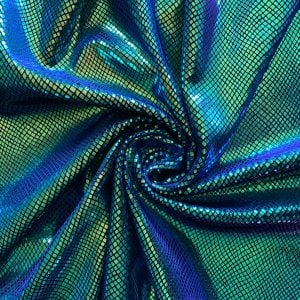 wholesale iridescent snakeskin velvet fabric indigo blue velvet with iridescent foil