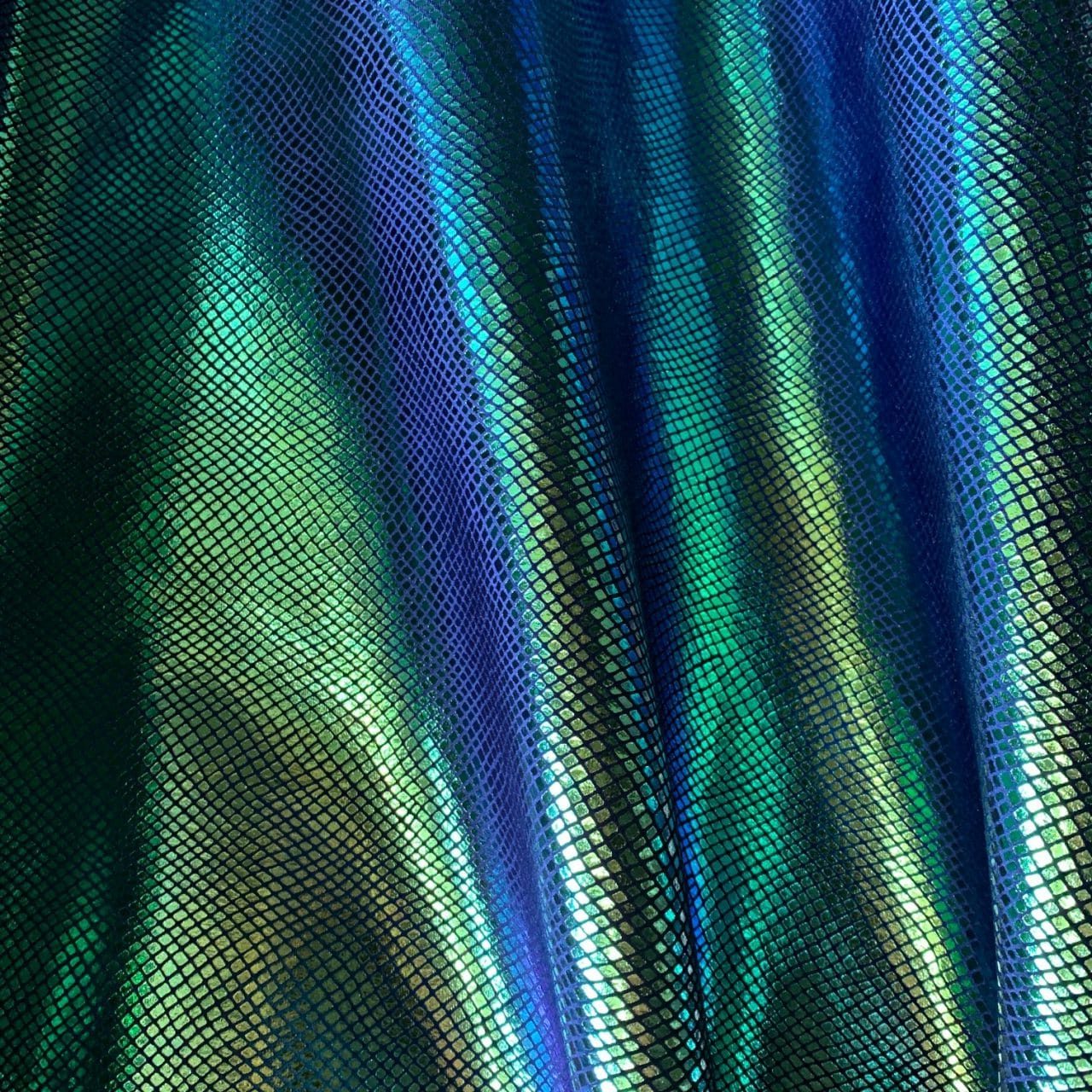 Green Iridescent Foggy Shiny Foil Metalic on Spandex Fabric Sold by Yard  green Gold Blue Purple Four Tone Iridescent Fabric 